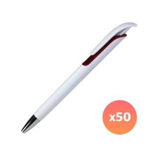 Office 1 Химикалка Milky Way, пластмасова, с брандиране, червена, 50 броя
