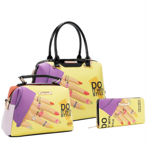 Комплект 2 чанти и портфейл Nicole Lee,Nail Polish