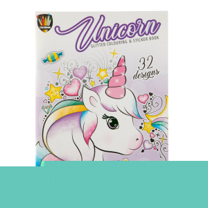 Moxy Книжка за оцветяване Еднорог, със стикери, 32 дизайна