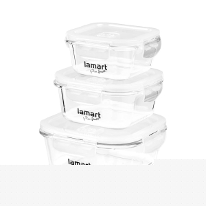Lamart Комплект стъклени кутии за храна, 320 ml, 520 ml, 800 ml