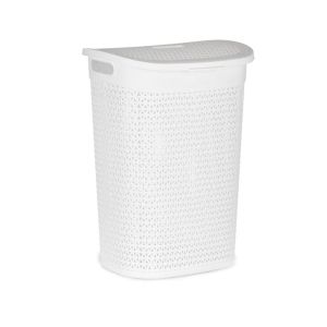 Кош за пране Kipit, с капак, 60 L, бял