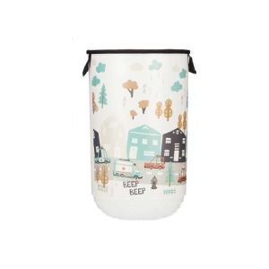 Кош за пране Kipit, пластмасов, с капак, 40 L, светъл
