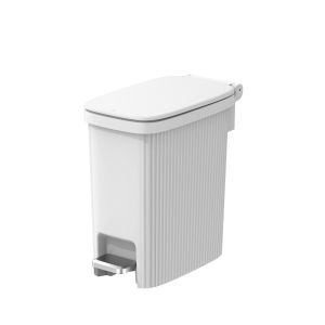 Кош за отпадъци Eko Touchgo, с педал, 10 L, бял