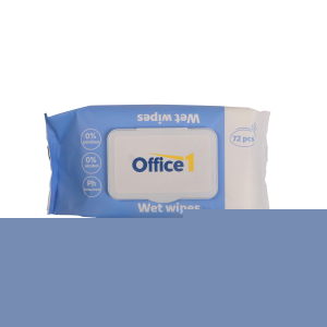 Мокри кърпи Office 1, с капак, 72 броя