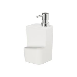 Диспенсър Kinvara, с поставка за гъба, 650 ml, бял