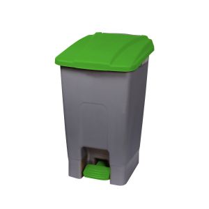 Кош за отпадъци Planet, за разделно събиране, с педал, пластмасов, 70 L, зелен