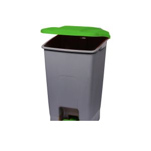 Кош за отпадъци Planet, за разделно събиране, с педал, пластмасов, 70 L, зелен