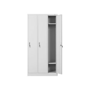 Гардероб RFG, метален, троен, 90 х 45 х 185 cm, сив
