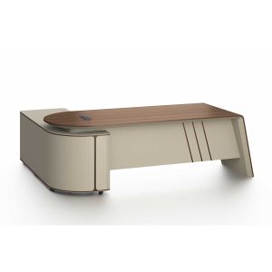 Бюро RFG Savona, с контейнер, 2400 х 1850 х 750 mm, ПДЧ 50 mm, австралийски дъб и сиво
