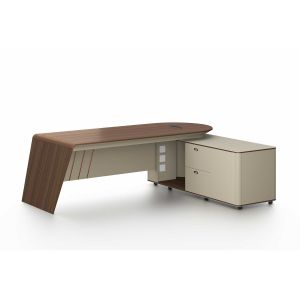 Бюро RFG Savona, с контейнер, 2400 х 1850 х 750 mm, ПДЧ 50 mm, австралийски дъб и сиво