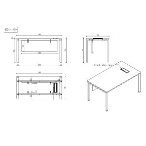 Бюро RFG Monaco, 1400 х 700 х 750 mm, ПДЧ 25 mm, плот бряст, бели метални крака