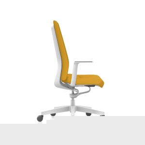 Ергономичен стол Interstuhl PU113, Smart-Spring механизъм, бяло-жълт