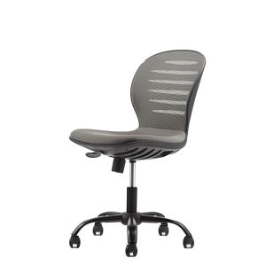 Детски стол RFG Flexy Black, дамаска и меш, сива седалка, сива облегалка