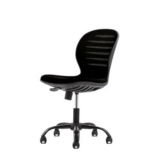 Детски стол RFG Flexy Black, дамаска и меш, черна седалка, черна облегалка