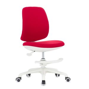 Детски стол RFG Candy Foot White, дамаска, червена седалка, червена облегалка