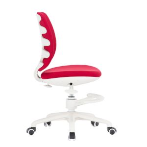 Детски стол RFG Candy Foot White, дамаска, червена седалка, червена облегалка