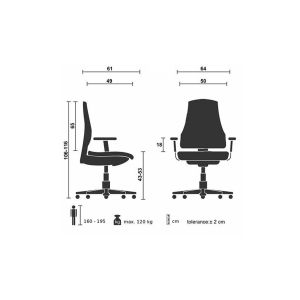 Директорски стол RFG Spike 13 HB, дамаска и меш, до 120 kg, светлосин