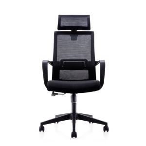 Директорски стол RFG Smart HB, дамаска и меш, Tilt механизъм, до 120 kg, черна седалка, черна облегалка