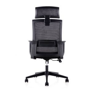 Директорски стол RFG Smart HB, дамаска и меш, Tilt механизъм, до 120 kg, черна седалка, черна облегалка