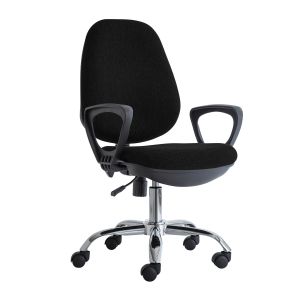 Ергономичен стол RFG Presto Chrome, текстил, до 130 kg, черен