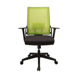 Офис стол RFG Trento 02 W, дамаска и меш, Multi Tilt механизъм, до 120 kg, черна седалка, зелена облегалка
