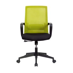 Офис стол RFG Smart W, дамаска и меш, Tilt механизъм, до 120 kg, черна седалка, зелена облегалка