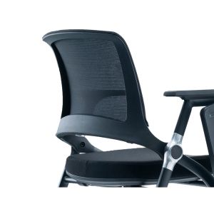 Посетителски стол RFG Swiss Table M, дамаска и меш, до 120 kg, черна седалка, черна облегалка, 2 броя в комплект