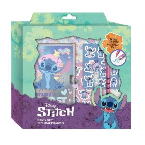 Бележник с катинарче,химикалки и стикер Lilo&Stitch