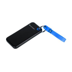 Външен SSD твърд диск Verbatim Pocket, 1 TB, джобен, USB 3.2, черно-син