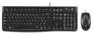 Клавиатура и мишка Logitech MK120, с кабел, черни, USB, без кирилизация