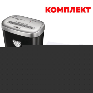 Шредер за унищожаване на документи Fellowes Powershred 53C, Cross-Cut, 23 L, в комплект с Листове за шредер 4025601, намаслени, 10 броя
