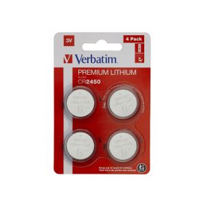 Литиева батерия Verbatim, CR2450, 3 V, 4 броя