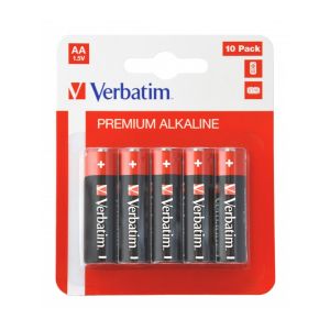 Алкална батерия Verbatim, AA, LR6, 10 броя, 1.5 V