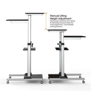 Работна маса за компютър и монитор Lumi WST-01, на колелца, максимално тегло 60 kg