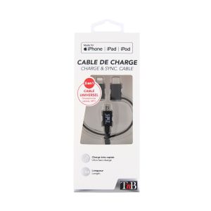 Кабел TNB 3 в 1 Lightning, с micro USB и USB type C, 1.5 m, USB-C