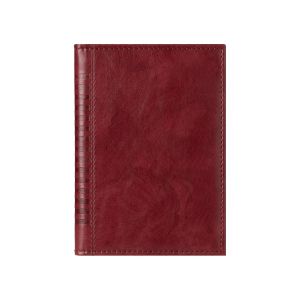 Календар-бележник Мадера, с дати, A5, кожена подвързия, червен