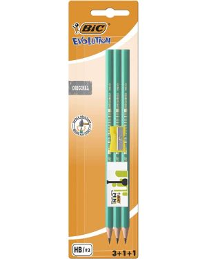 Комплект моливи Bic Evolution 3 бр, гума+острилк