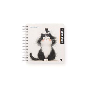 Gipta Тетрадка Good Notes, 16 x 16 cm, кремава хартия, широки редове, твърда корица, със спирала, 80 листа