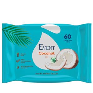 Мокри кърпи Event за тоалетна, 60бр, Кокос