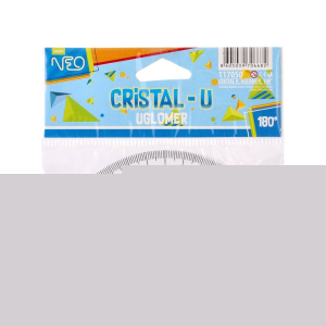 Транспортир Sazio Cristal-U, 180 градуса
