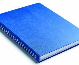 Бележник с полускрита спирала Бътерфлай, А5, син