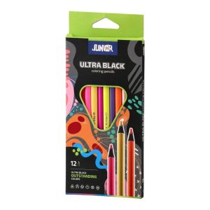 Цветни моливи Junior Ultra Black, 12 цвята