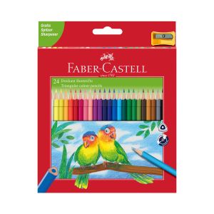 Faber-Castell Цветни моливи Triangular Junior, 24 цвята, с включена острилка