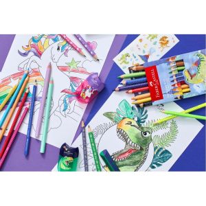 Faber-Castell Молив Jumbo Еднорог, чернографитен, НВ, лилав