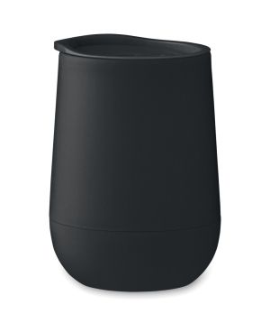 Чаша Go, двустенна, с капак, PP, 300ml, ЧЕРЕН