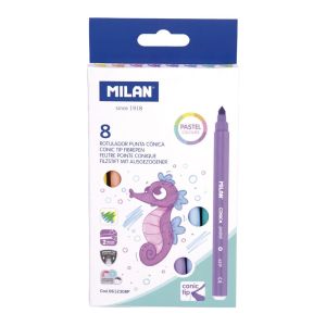 Milan Флумастери, 8 пастелни цвята
