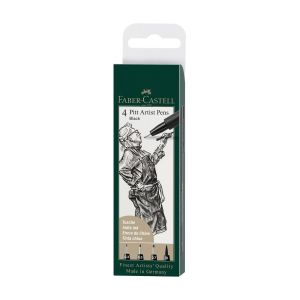 Faber-Castell Тънкописец Pitt Artist Pen, № 199, черен, 4 броя (S, F, M, B)