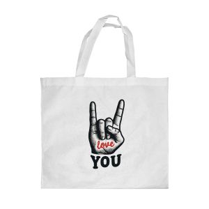 Gift&Go Торбичка Emotion - Хеви метъл, полиестерна, 38 х 39 cm, бяла