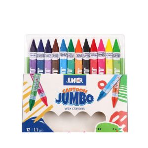 Восъчни пастели Junior Cartoon Jumbo, 12 цвята