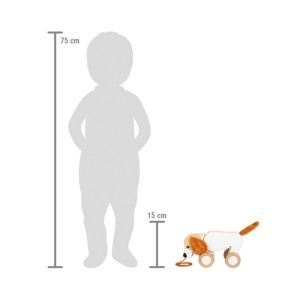 Small Foot Кученце за дърпане, дървено, с шумящи уши